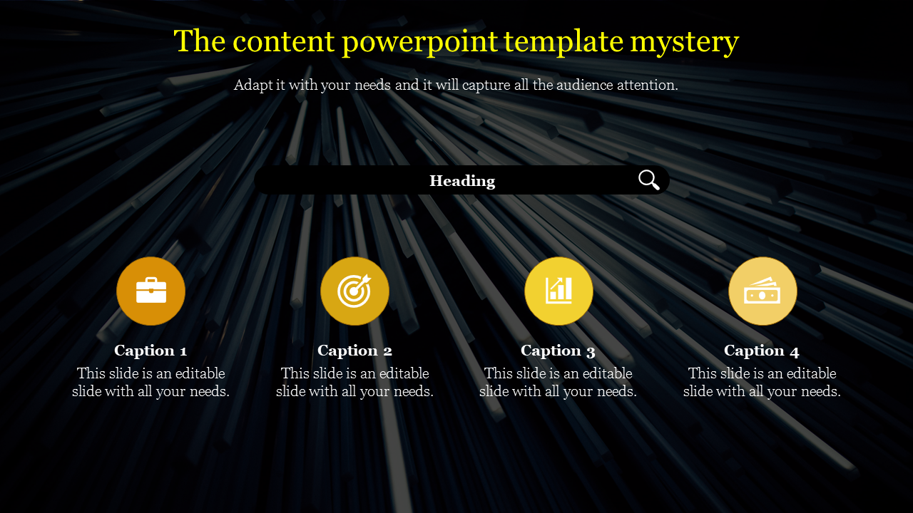 Our Pre Designed Content PowerPoint template and Google slides
